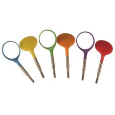 Crystal HD 12Pk Dental Mouth Mirror Heads Size 5 Plastic Neon Pink Cone Socket