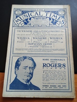 1932 The Musical Times Februar Ausgabe Bach Matthäus Passion Musik Journal Anzeigen
