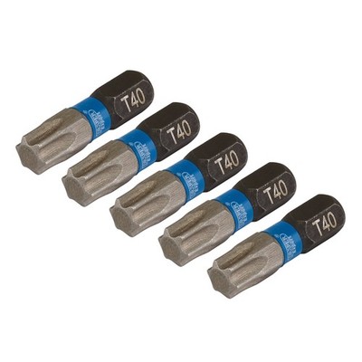 Draper Expert Torx Star Impact Screwdriver Bits T40 X 25Mm 1/4'' Hex 5 Pack 05497