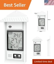 White Digital Max Min Thermometer - Monitor Greenhouse Temperatures Effortlessly
