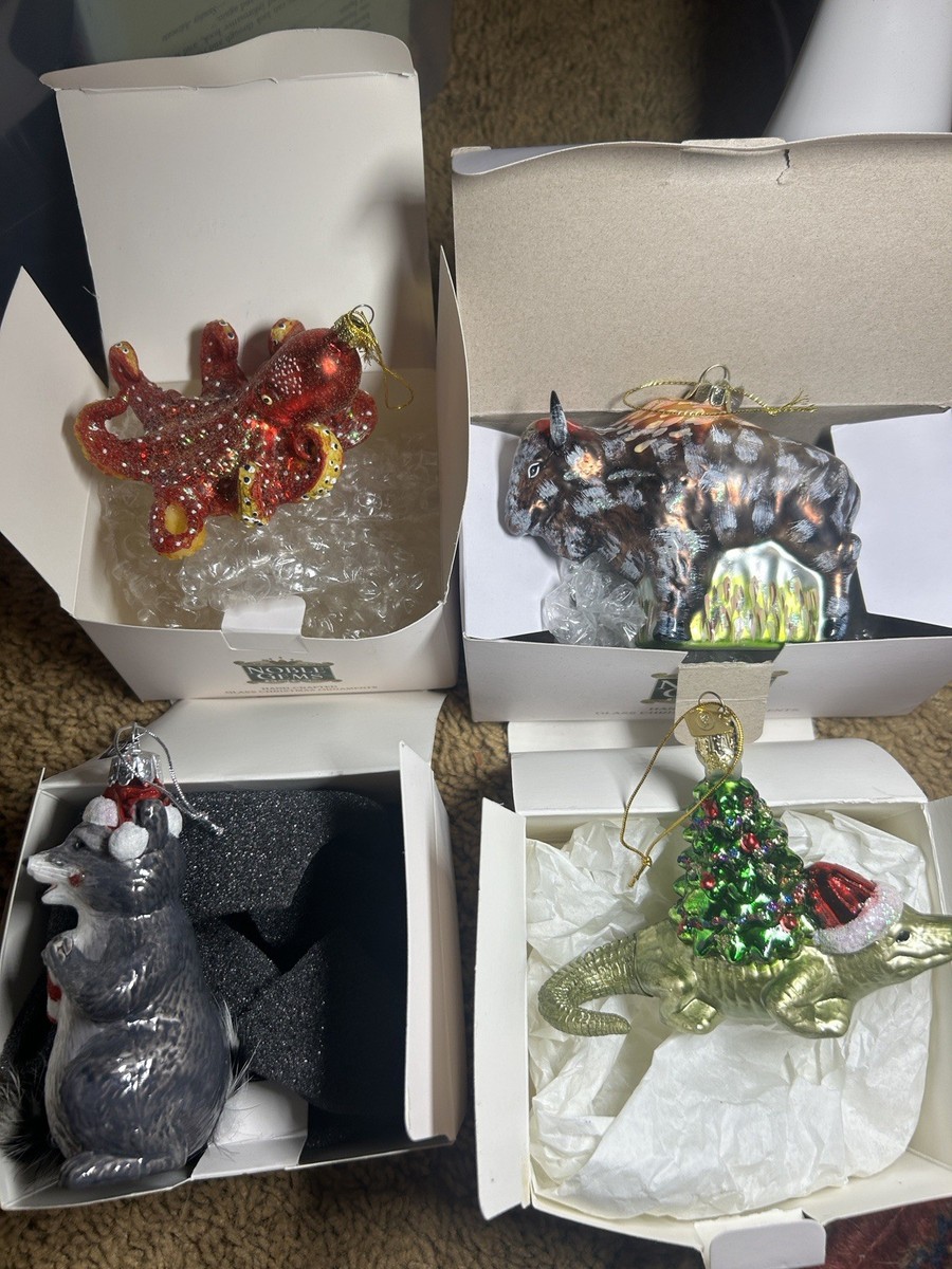 NOBLE GEMS ガラス製オーナメント【ハンバーガー　ポテト　ドリンク】 Kurt Adler Noble Gems Glass Ornament lot Octopus, Alligator