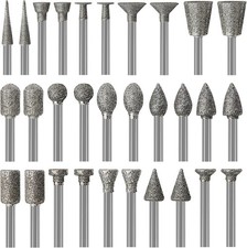 Stone Carving Set Diamond Burr Bits Compatible with Dremel, 30PCS Polishing K...