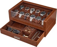 Uhrenbox 12 Slots Uhrenkasten Uhrenaufbewahrung Schmuckaufbewahrung