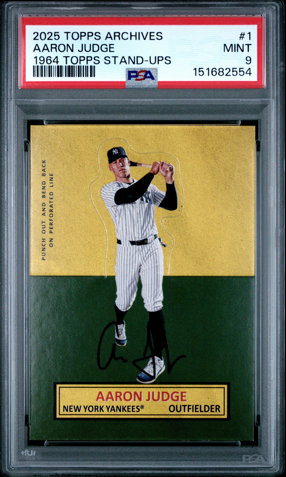 2025 TOPPS ARCHIVES 1964 TOPPS STAND-UPS #1 AARON JUDGE PSA 9