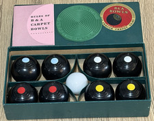 Vintage B&A Banda Indoor Carpet Bowls Set - Complete with Jack, Mat & Rules