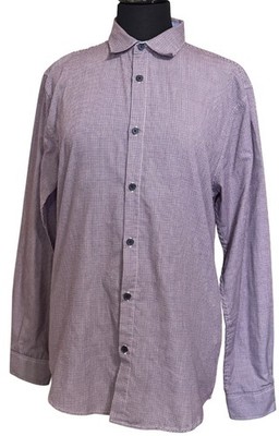 19Ninety One Brand Slim Fit Long Sleeve Button-Down Plaid Shirt Men's Size M