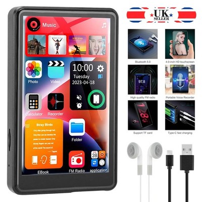 NEW Bluetooth MP3 Music Player Full Touch Screen FM MP3 Player HiFi 16G 4.0inch