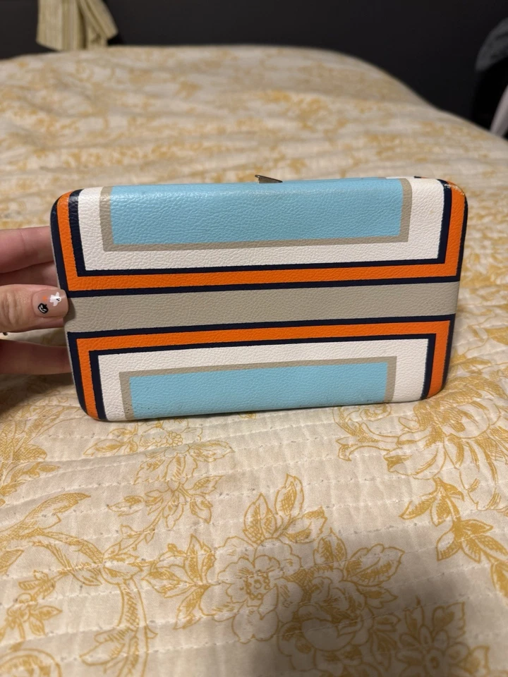 Bolso sin asas Merona para mujer multicolor con cierre de cuero sintético Foto 2 de 4