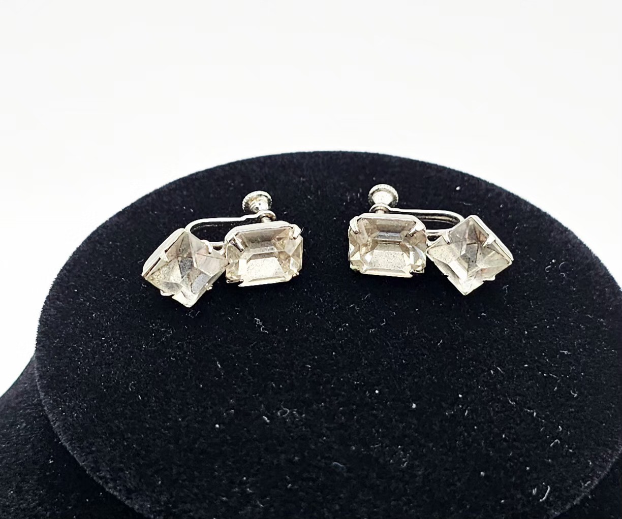 VTG Silvertone Rectangular & Diamond Shape Rhines… - image 6