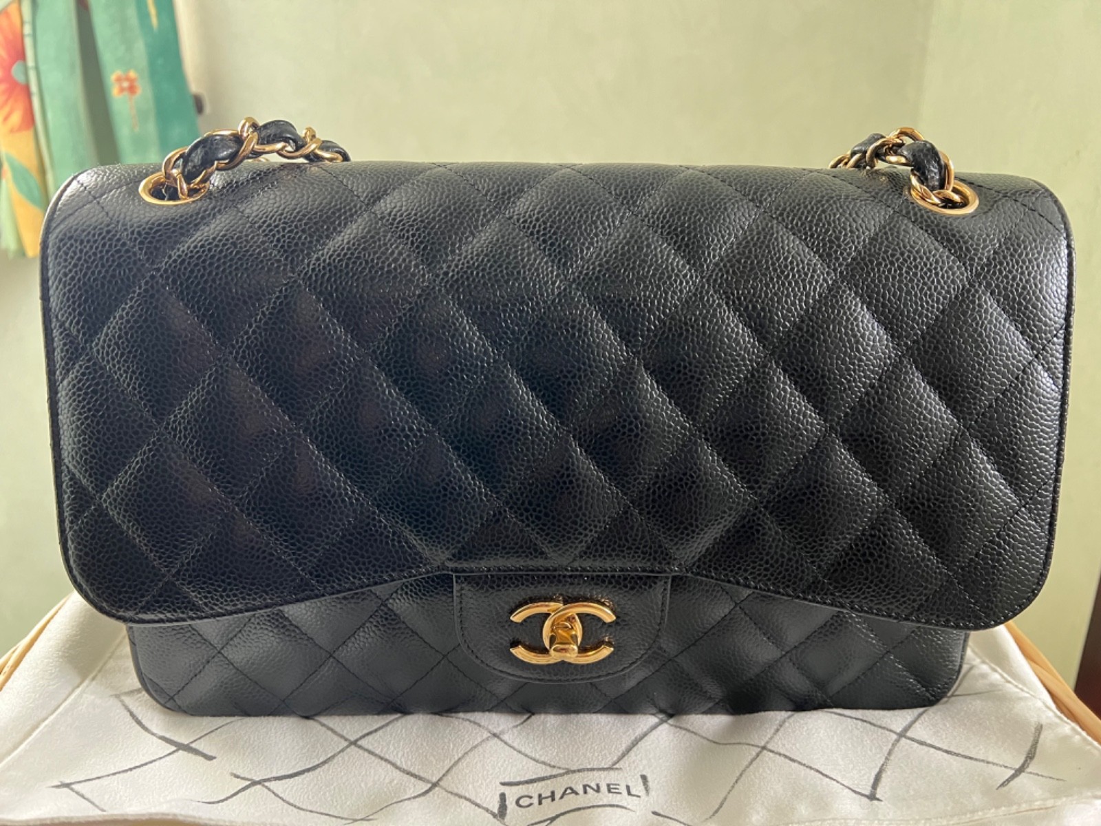 Chanel Jumbo Classic Double Flap Bag in Caviar Gold Hardware