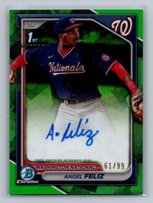 Angel Feliz 2024 Bowman Chrome Sapphire Edition Prospect Autographs Green #/99