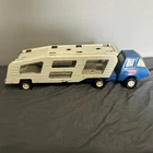 Vintage 70’s Metal Blue Tonka Truck With White Attachable Car Hauler-See Photos