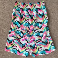 OCEAN CLUB SZ 10-12 BRIGHT MULTI DRAWSTRING POLYESTER SUMMER BEACH PLAYSUIT