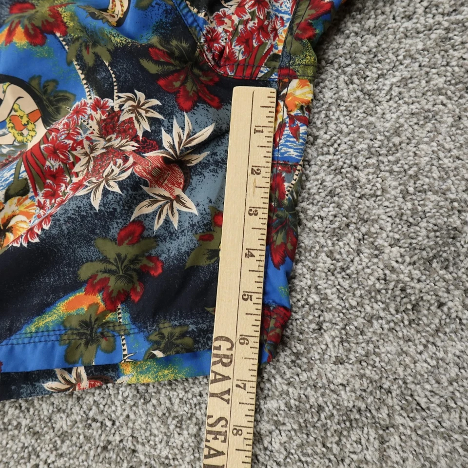 De Colección Pantalones Cortos Gloria Desteñidos Para Hombres XL Floral Hawaiano Hula Niñas Bañador Años 90 Y2K Foto 4 de 4