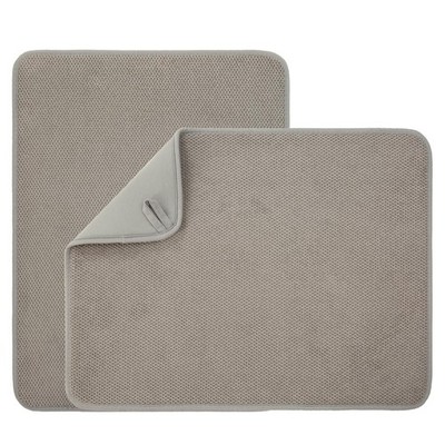 2 Pack Microfiber Dish Drying Mat for Kitchen Counter,Ultra Absorbent Dish Dr...