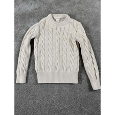 Crewcuts J.Crew Kids Cream Cable Knit Cotton Sweater XS 4-5 Re-Imagined Pullover