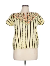 Assorted Brands Women Yellow Short Sleeve Blouse XL