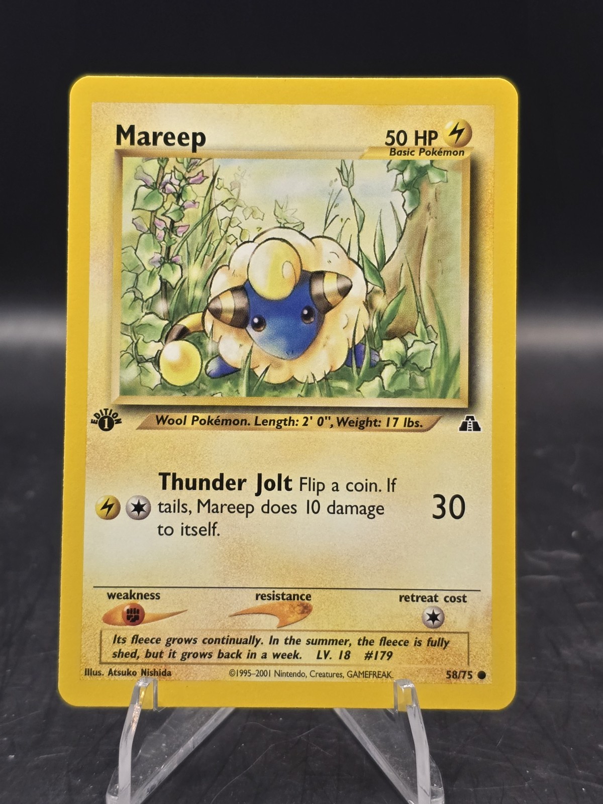 Pokemon TCG Mareep 58/75 1st Edition Neo Discovery NM
