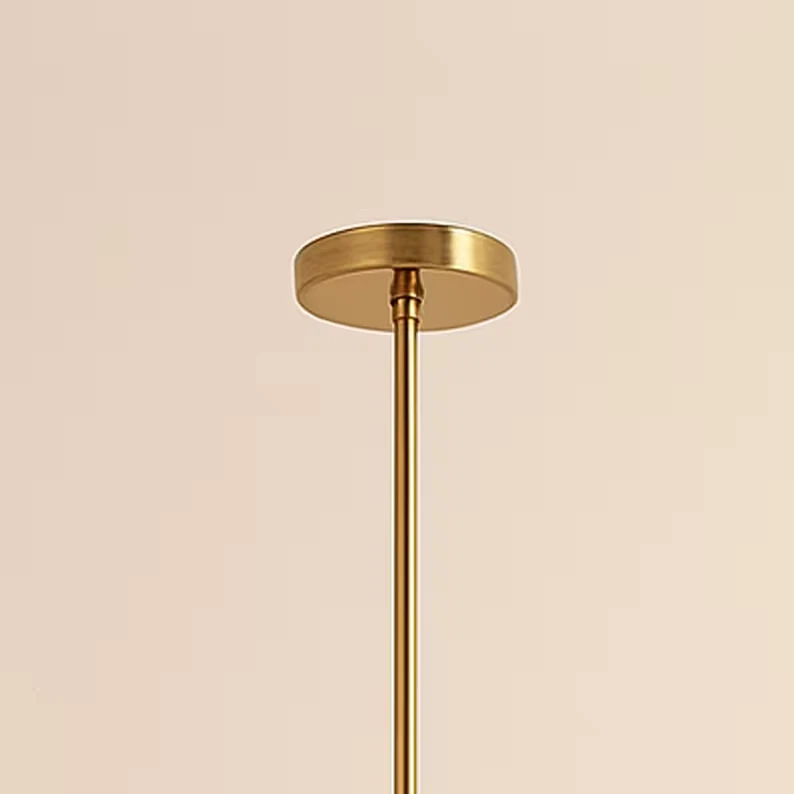 Stilnovo Style Pendant Light: Mid Century Modern Brass Chandelier - Image 4 of 4