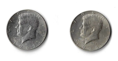 1965 40% SILVER KENNEDY HALF DOLLAR - LOT OF 2 - ALMOST UNCIRCULATED