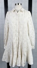 SEZANE MARLY EYELET SHORT DRESS. Size: 40