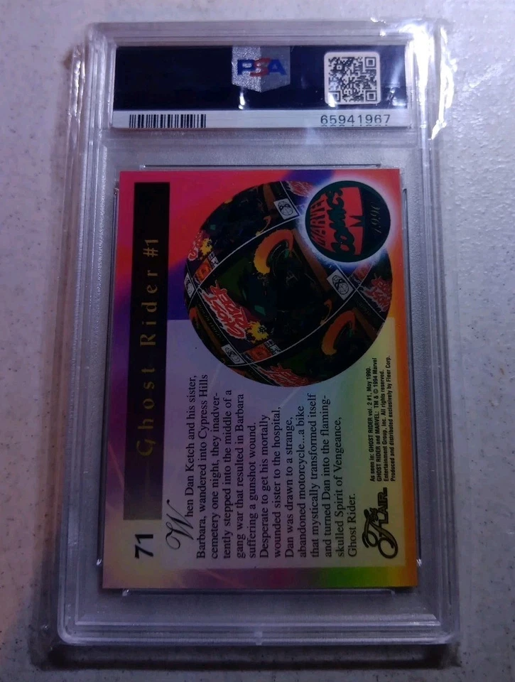  1994 Marvel Universe New Ghost Rider 94 Flair #71 PSA 10 Gem Mt - Image 2 of 2