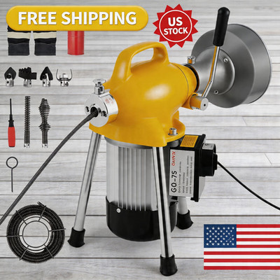 GQ-75-1 500W 400RPM Electric Drain Cleaning Machine   Auto-Feed Sewer Snake Auge