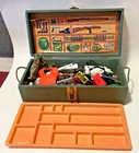 Vintage 1964 Hasbro 12" GI JOE Wooden Wood Footlocker Weapons and Accessories