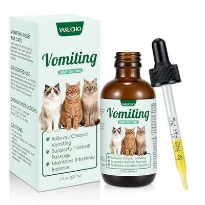 Yakucho Vomiting Relief Drops for Cats - Digestive Support with Probiotics