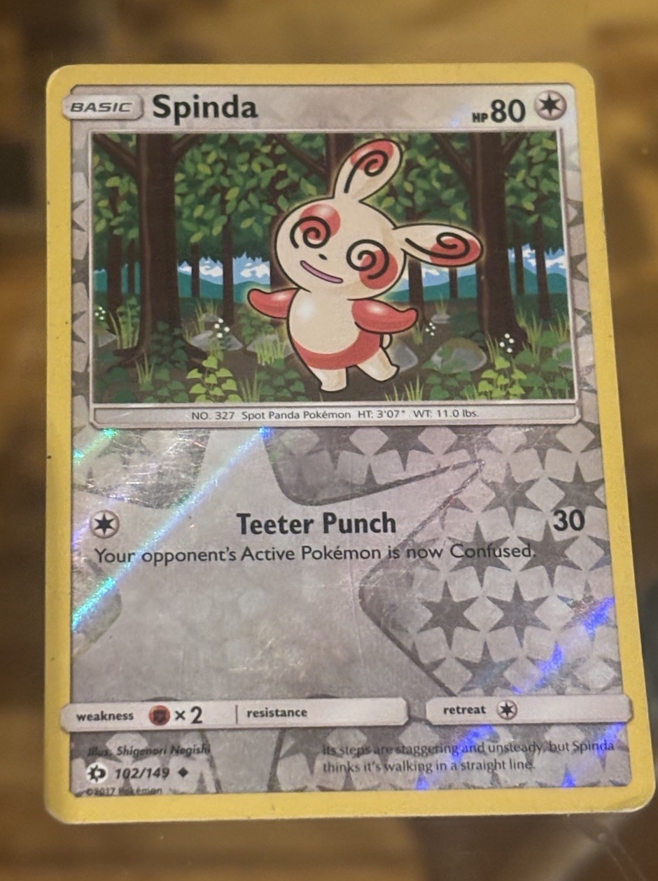 Pokémon Card Spinda Sun & Moon 102/149 Reverse Holo