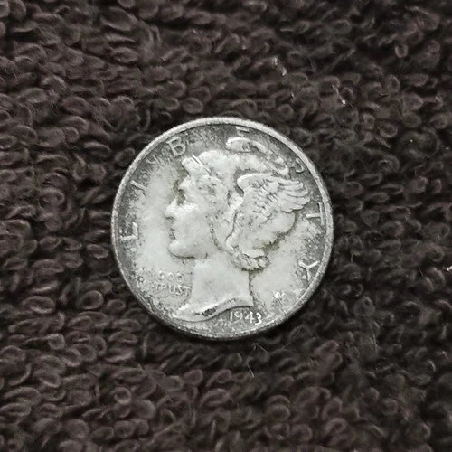 1943-D Mercury Dime Winged Liberty Head 90% Silver Fine-Condition