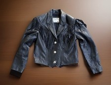 Vintage Southwestern Pioneer Wear Leather Black Fringes Jacket Sz M bal 