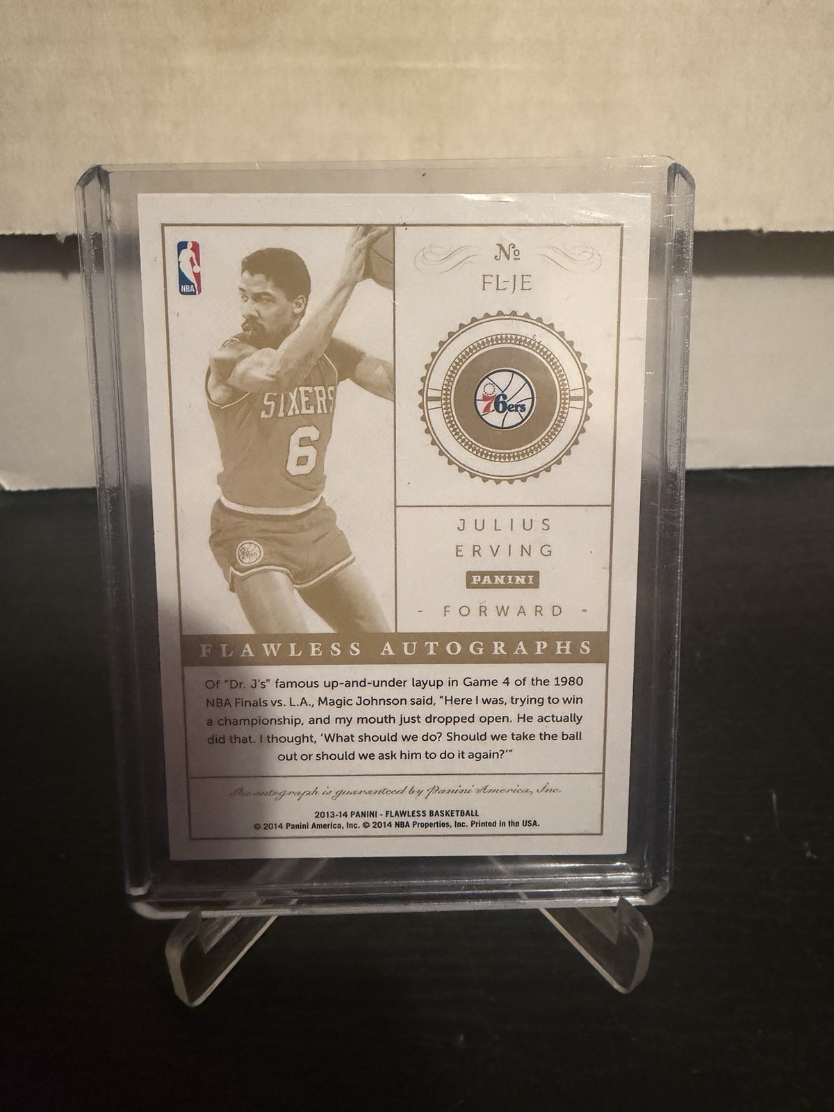 Panini 2013-14 Flawless Autographs Julius Erving 76ers FL-16 Auto /25 view 2