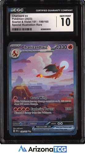 Pokemon 2023 Charizard ex 199 Full Art SIR Scarlet & Violet 151 GEM MINT CGC 10