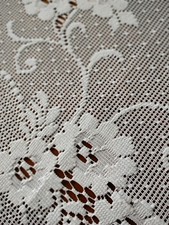 Pannello tenda pizzo avorio vintage romantico design floreale - bordo smerlato 56"L x 53"L