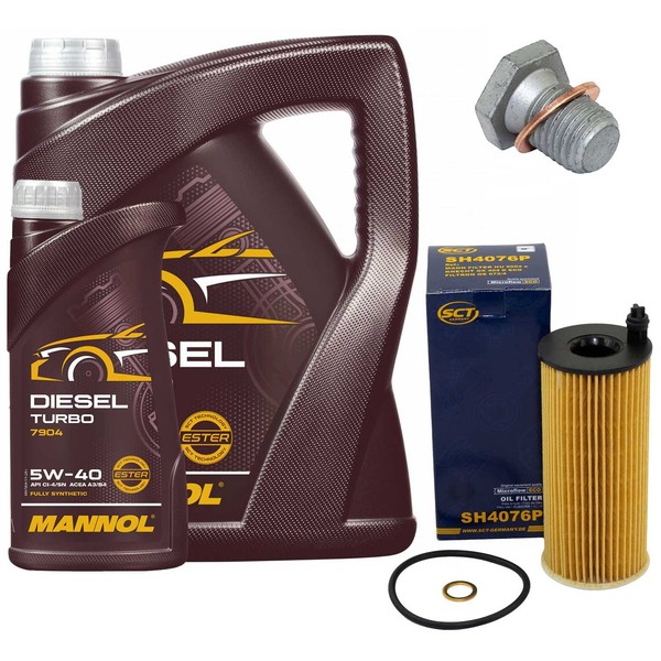MotoröL Filter Set 5W40 API CI4/ SN 7 Liter + Schraube FüR BMW 7Er 730D 258 PS-image