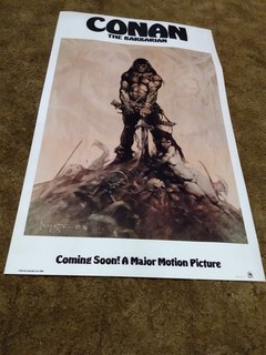 CONAN BARBARIAN ADV RARE!! MOVIE POSTER '80 FRAZETTA