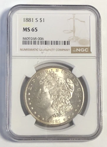 1881 S MORGAN "NGC MS65" - BEAUTIFUL HIGH POINTS, LUSTER, AND REV PL MIRROR💥✅