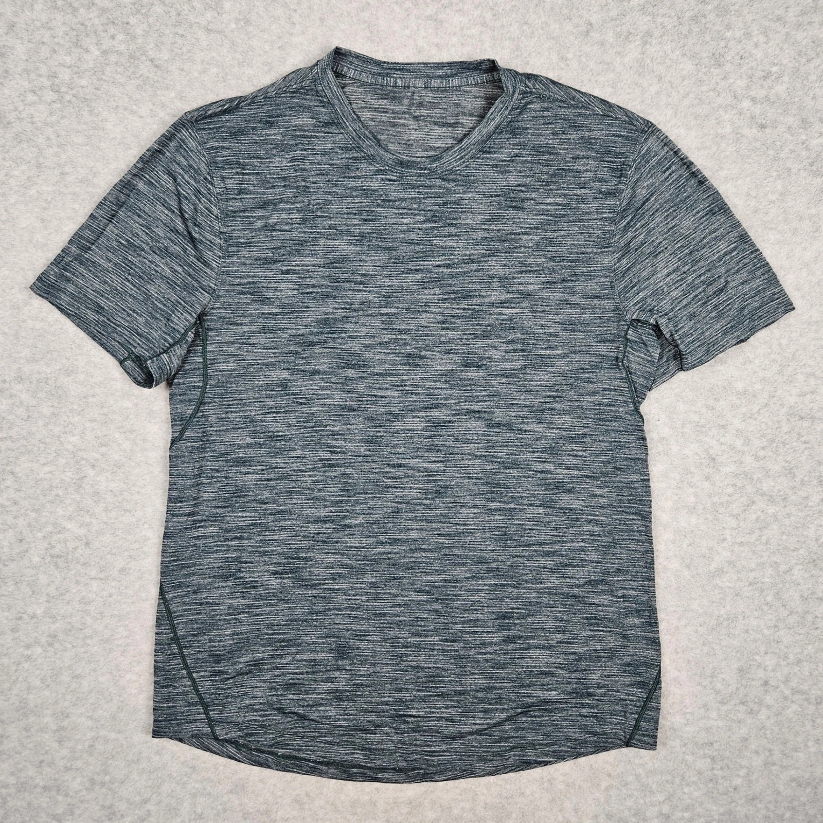 Lululemon Men Small Blue Green T-Shirt Basic Space Dye Athletic Training Stretch