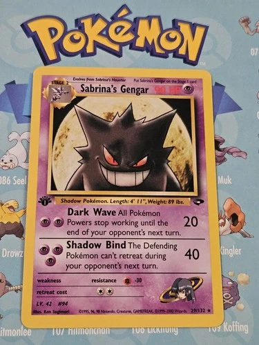 Pokemon TCG Sabrina's Gengar 29/132 Gym Challenge 1st Edition Card