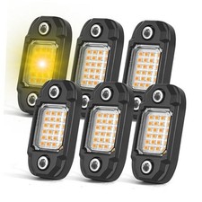 6Pods Rock Lights 24 LEDs Chips Neon Trail Rig Lamp Underglow LED Yellow