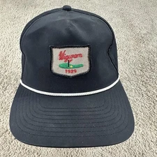 Wigwam Golf Hat Cap Snap Back One Size Black Rope Patch Imperial Mens 1929