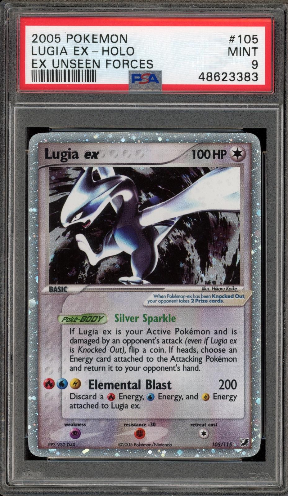 Pokemon Lugia ex Holo EX Unseen Forces 105/115 PSA 9 Mint