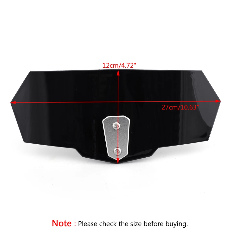 Universal Moto Adjustable Clip On Windshield Extension Spoiler Wind Deflector - Image 2 of 4