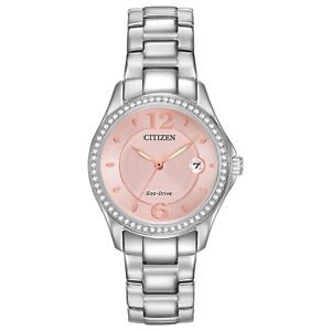Citizen Eco-Drive Silhouette Women's Pink Dial Silver-Tone 29mm Watch FE1140-86X - Click1Get2 Promotions