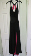 Xscape Jersey Knit Party/Cocktail Front Slit Sequin Halter Dress Gown Sz 6