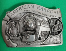 AMERICAN RAILROAD 1985 Commemorative Arroyo Grande Belt Buckle Made in USA