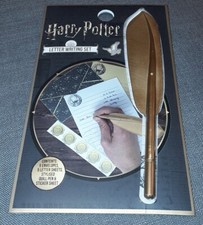 Harry Potter Letter Writing Set Envelopes Quill Pen Stickers Brand New Gold