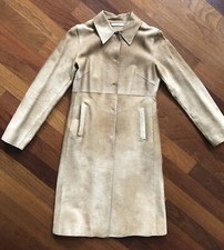 Vtg Designer Orig $5,000 Calf Hair Leather Luxury 3/4 Coat Sz S Color Camel Tan