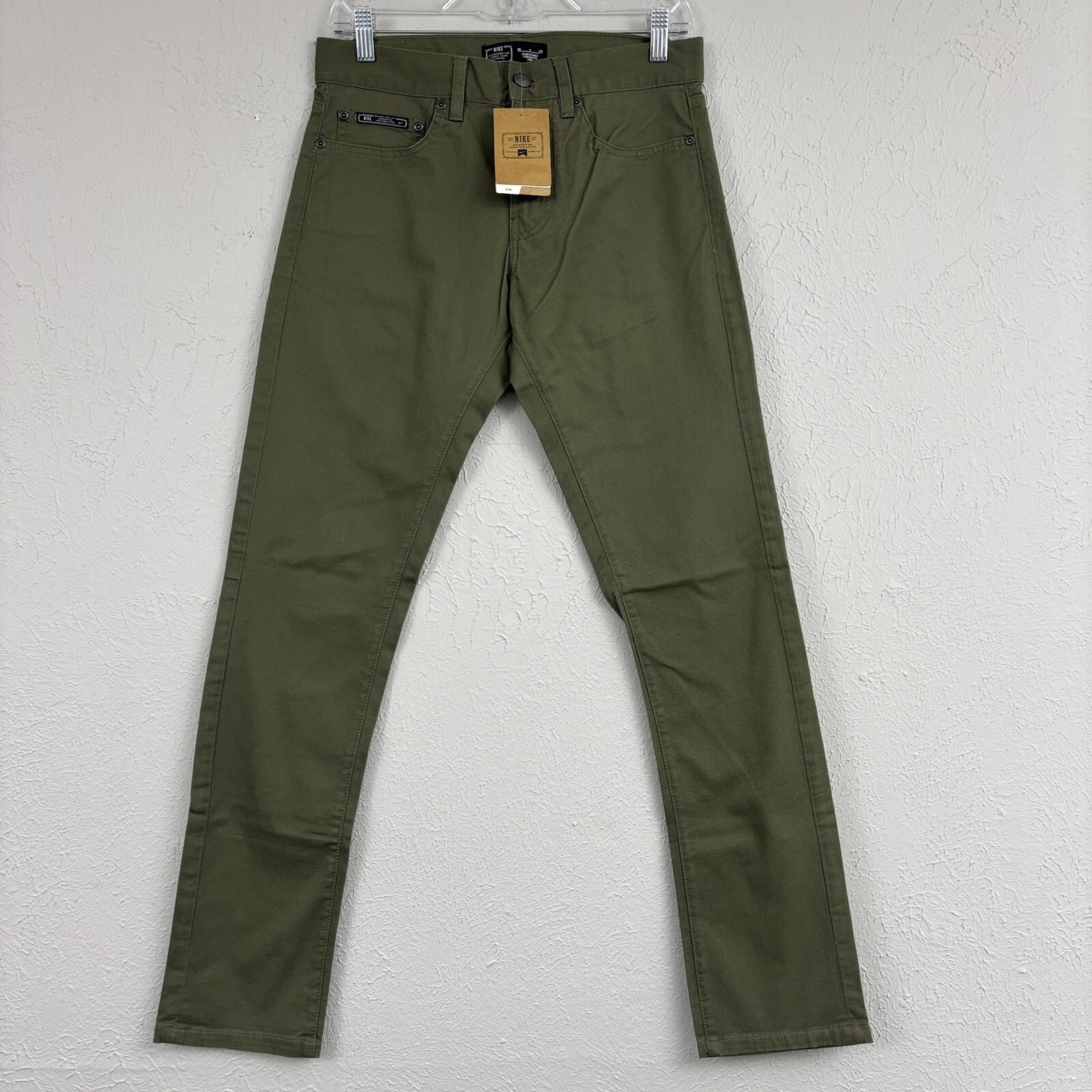 Nike Pants Mens 28 Army Green Straight Skater Skateboard Stretch Adult NWT